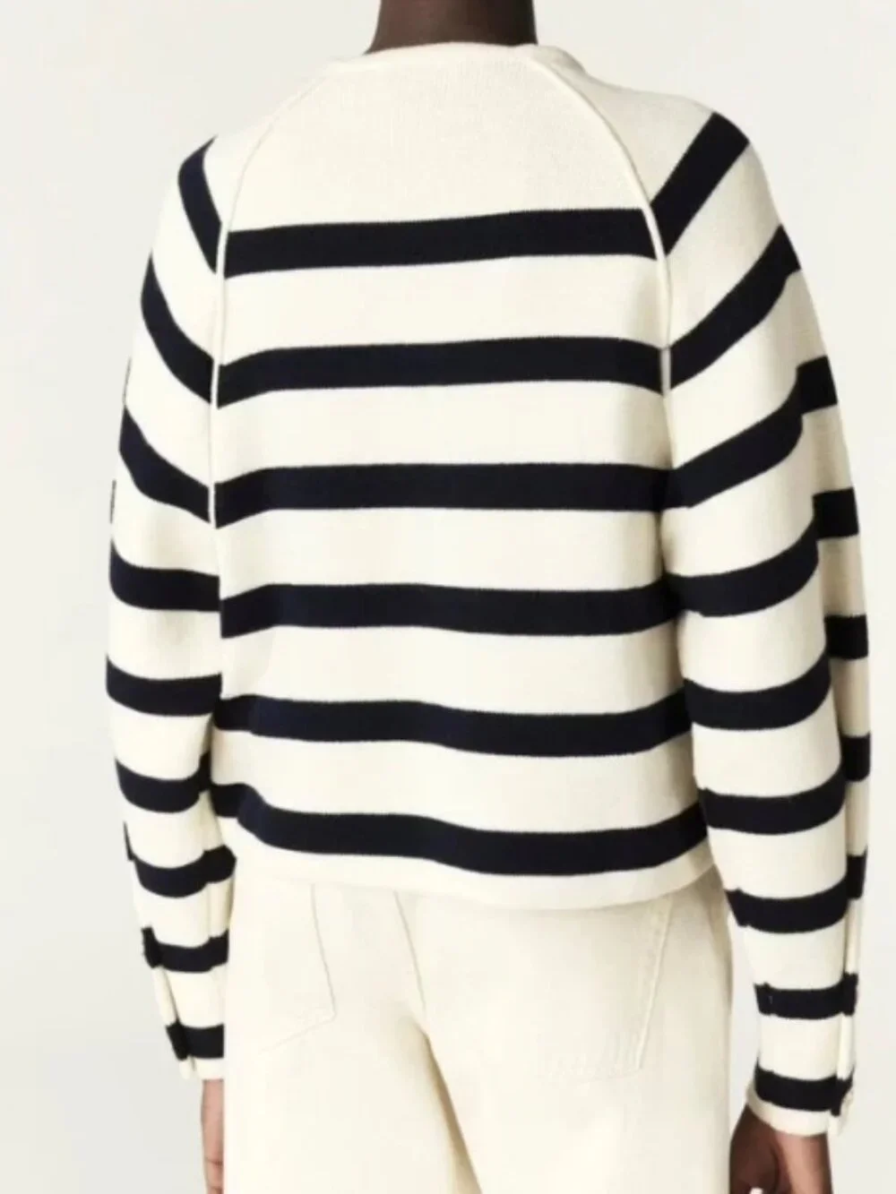 BA&SH Massimo Cardigan [Jumper] - Ecru/Navy - Picture 3 of 6
